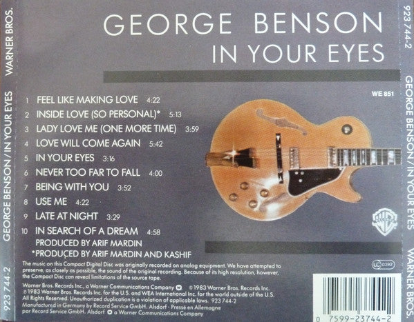 George Benson : In Your Eyes (CD, Album)