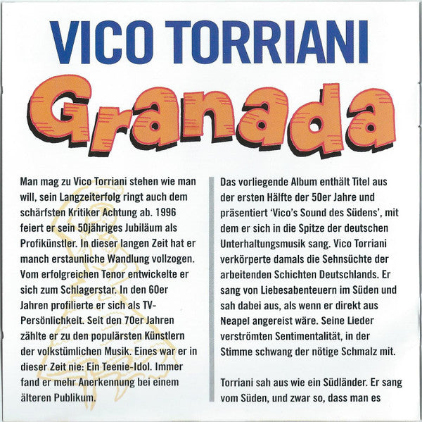 Vico Torriani : Granada (CD, Comp)