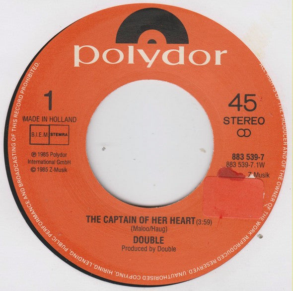 Double : The Captain Of Her Heart (7", Single)