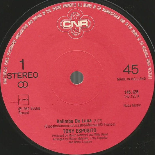 Tony Esposito : Kalimba De Luna (7", Single)