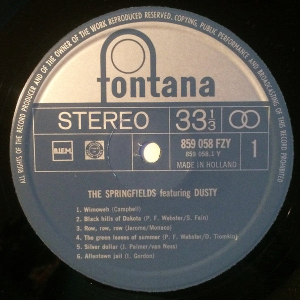 The Springfields : The Springfields Featuring Dusty  (LP, RE)