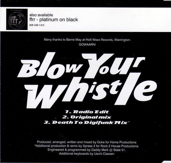 DJ Duke : Blow Your Whistle (CD, Single)