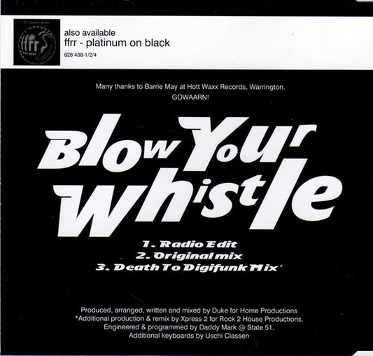 DJ Duke : Blow Your Whistle (CD, Single)