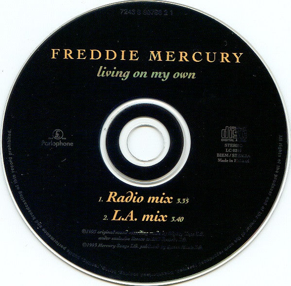 Freddie Mercury : Living On My Own (CD, Single)