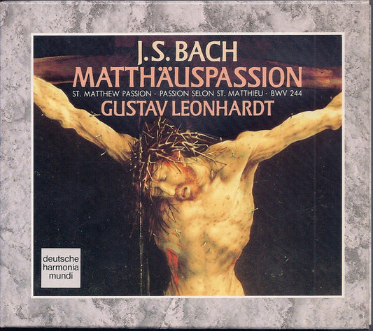 J.S. Bach* ‎– Gustav Leonhardt : Matthäuspassion BWV 244 (3xCD, Album + Box, Sli)