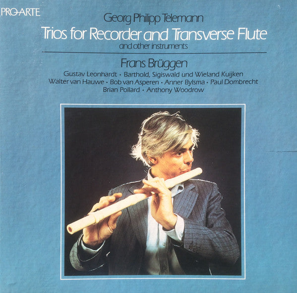 Georg Philipp Telemann, Frans Brüggen : Trios For Recorder And Transverse Flute And Other Instruments (2xLP, Album, RE + Box)
