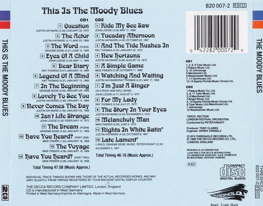 The Moody Blues : This Is The Moody Blues (2xCD, Comp, RE, RM)
