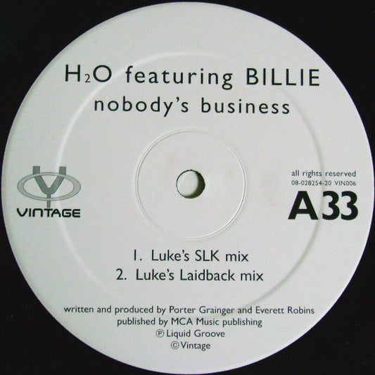 H2O Featuring Billie : Nobody's Business (12")
