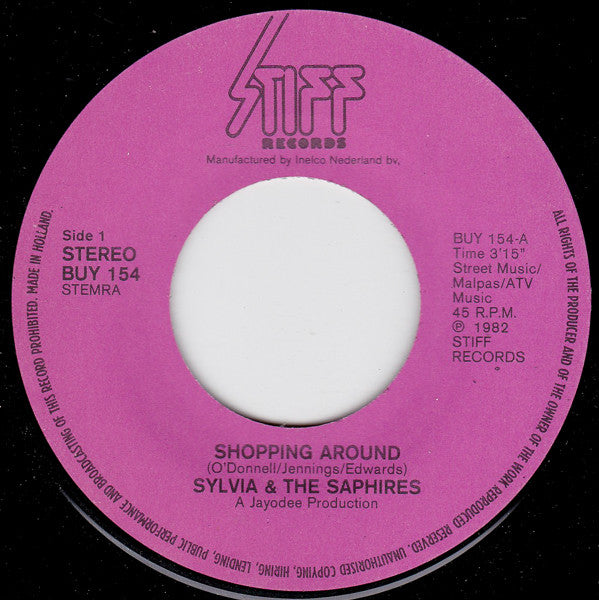 Sylvia & The Sapphires : Shopping Around (7", Single)