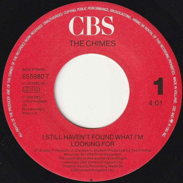 The Chimes : I Still Haven't Found What I'm Looking For (7", Single)