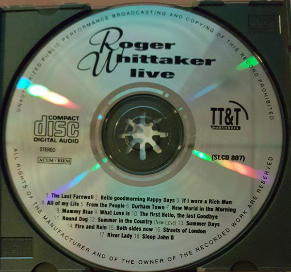 Roger Whittaker : Roger Whittaker Live (CD, Comp)