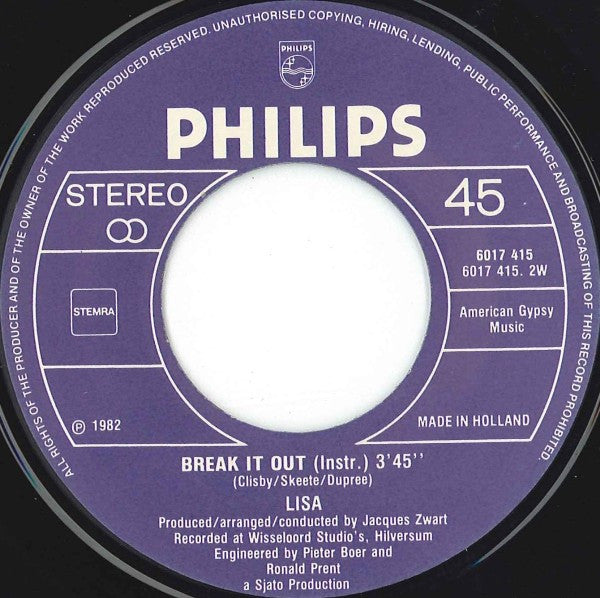 Lisa Boray : Break It Out (7", Single)