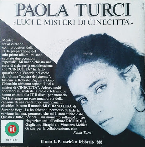 Paola Turci : Mi Chiamo Luka (7")