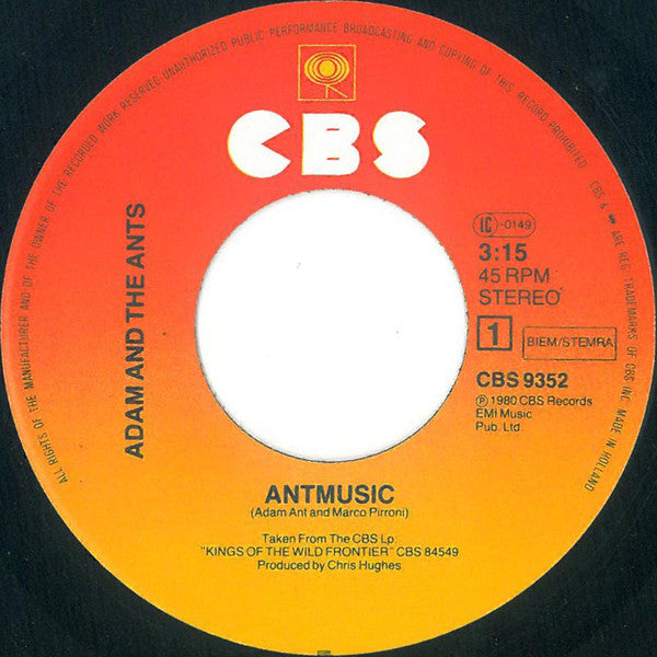 Adam And The Ants : Antmusic (7", Single, Lar)