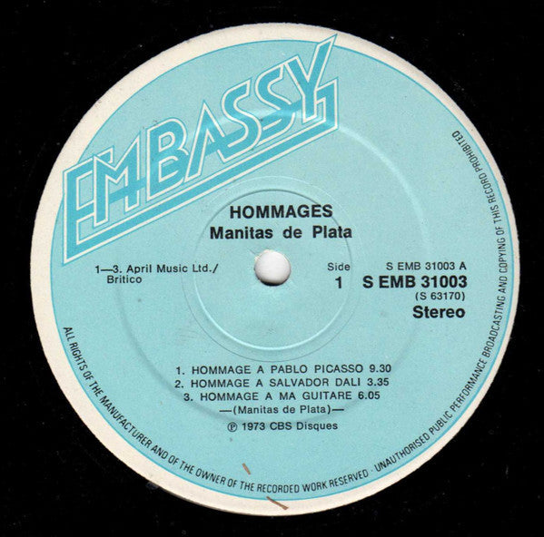 Manitas De Plata : Hommages (LP, Album)