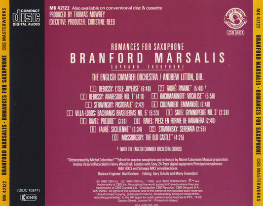 Branford Marsalis : Romances For Saxophone (CD)
