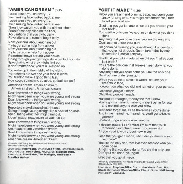 Crosby, Stills, Nash & Young : American Dream (CD, Album)