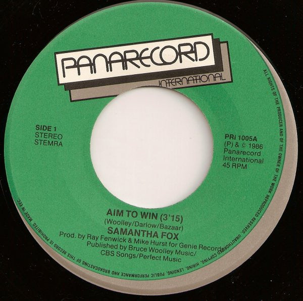 Samantha Fox : Aim To Win (7")