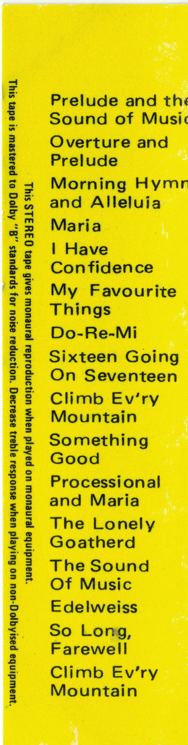 Various : The Sound Of Music (Original Soundtrack Recording) (Cass, Album)