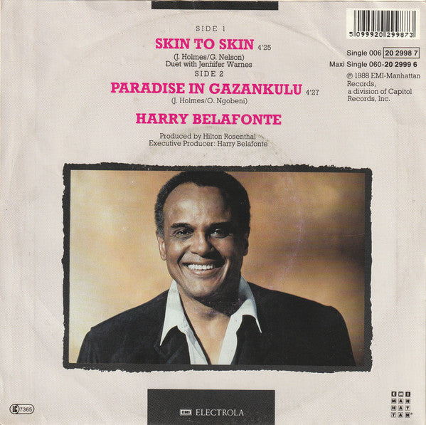 Harry Belafonte Featuring Jennifer Warnes : Skin To Skin (7", Single)