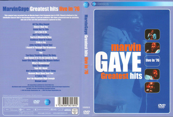 Marvin Gaye : Greatest Hits Live In '76 (DVD-V, PAL)