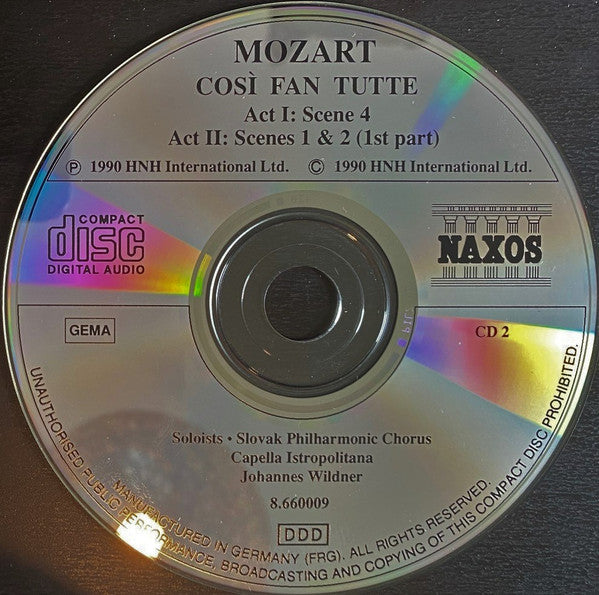 Wolfgang Amadeus Mozart, Slovak Philharmonic Chorus, Capella Istropolitana, Joanna Borowska, Rohangiz Yachmi, John Dickie, Andrea Martin (2), Priti Coles, Peter Mikuláš : Cosi Fan Tutte (3xCD, Album)