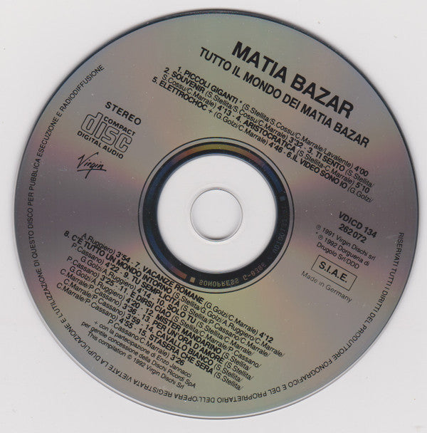 Matia Bazar : Tutto Il Mondo Dei Matia Bazar (CD, Comp)