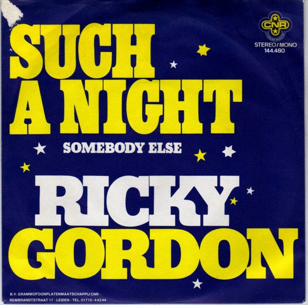 Ricky Gordon : Such A Night (7", Single)