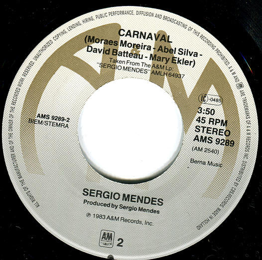 Sérgio Mendes : Never Gonna Let You Go (7", Single)