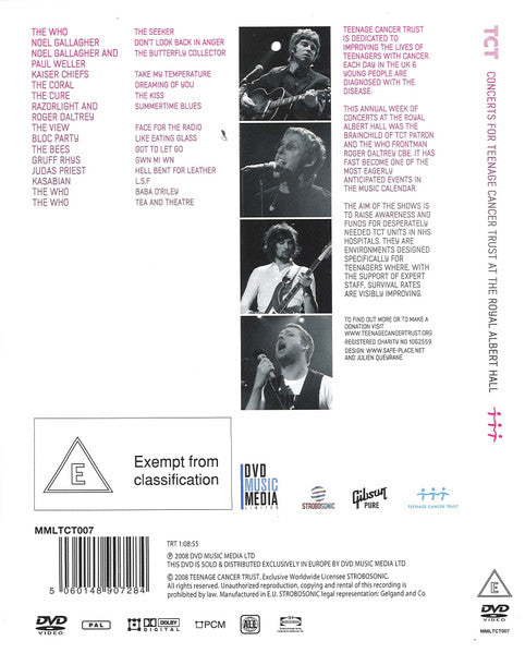 Various : TCT Concerts For Teenage Cancer Trust At The Royal Albert Hall (DVD-V, Multichannel, PAL)