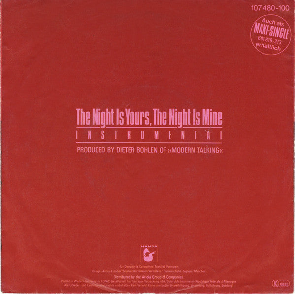 Ryan Simmons : The Night Is Yours, The Night Is Mine (7", Single)