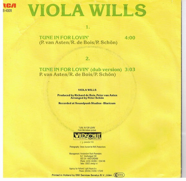 Viola Wills : Tune In For Lovin' (7")
