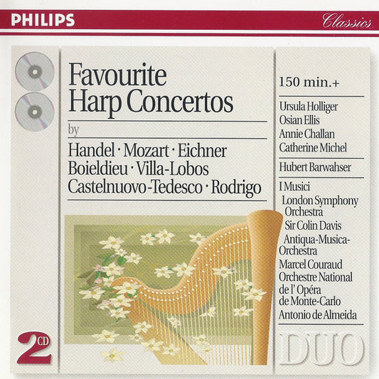 Georg Friedrich Händel • Wolfgang Amadeus Mozart • Ernst Eichner • François-Adrien Boieldieu • Heitor Villa-Lobos • Mario Castelnuovo-Tedesco • Joaquín Rodrigo, Various : Favourite Harp Concertos (2xCD, Comp, RM)