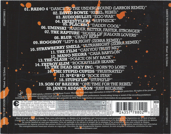 Various Mixed By DJ Zebra : Dance To The Underground (CD, Comp, Copy Prot., Mixed)