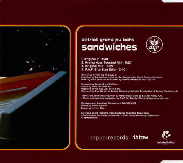 Detroit Grand Pubahs : Sandwiches (CD, Single)