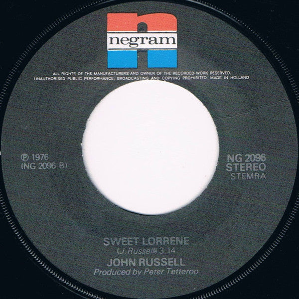 Big John Russell : I Never Loved A Woman The Way I Love You (7", Single, red)