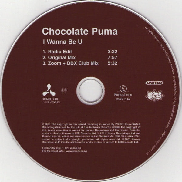 Chocolate Puma : I Wanna Be U (CD, Single)
