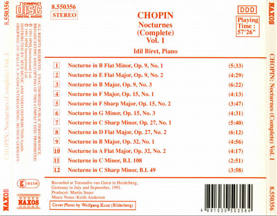 Frédéric Chopin, Idil Biret : Nocturnes (Complete) Vol. 1 (CD, Album)