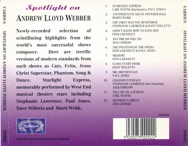 Various : Spotlight On Andrew Lloyd Webber (CD, Comp, RE)