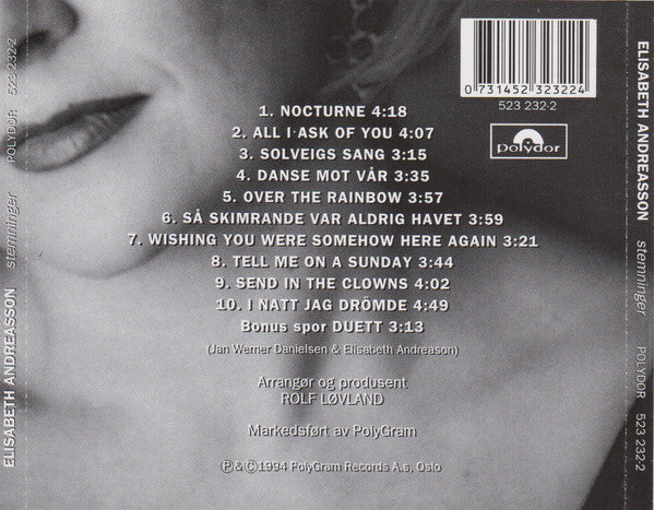 Elisabeth Andreassen : Stemninger (CD, Album)