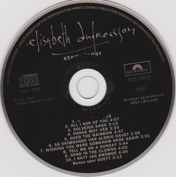 Elisabeth Andreassen : Stemninger (CD, Album)