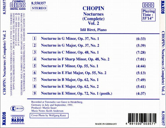 Frédéric Chopin - Idil Biret : Nocturnes (Complete) Vol. 2 (CD, Album)