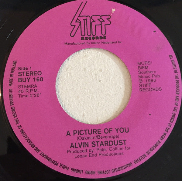 Alvin Stardust : A Picture Of You (7", Single)
