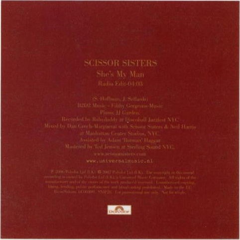 Scissor Sisters : She's My Man (CDr, Single, Promo)