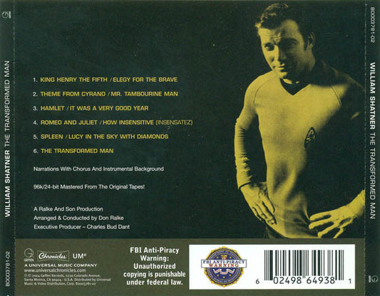 William Shatner : The Transformed Man (CD, Album, RE, RM)