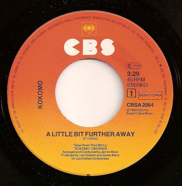 Kokomo : A Little Bit Further Away (7", Single)