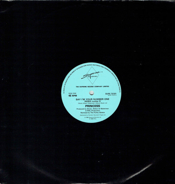 Princess : Say I'm Your No. 1 (Remix Number 2) (12")
