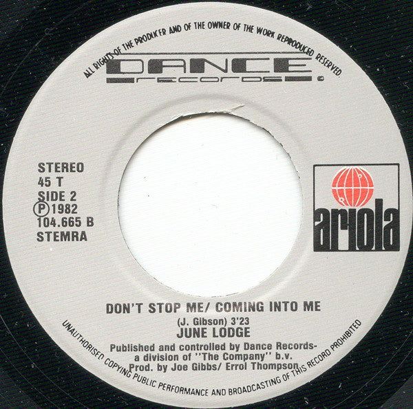 June Lodge : More Than I Can Say / Don't Stop Me (7", Single)