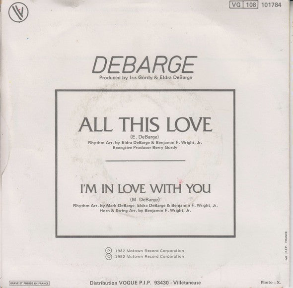 DeBarge : All This Love (7")