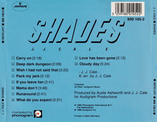 J.J. Cale : Shades (CD, Album)